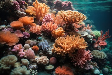 Naklejka na ściany i meble underwater coral reef