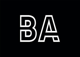 BA letter logo and monogram logo design