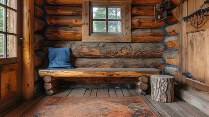 Rustic old log cabin