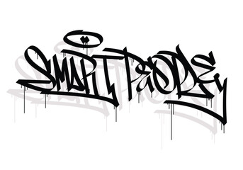 SMART PEOPLE word graffiti tag style