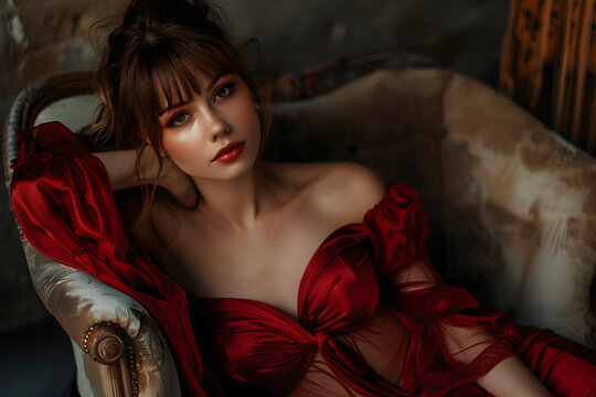 Sultry Elegance: Russian Beauty in Captivating Fashion