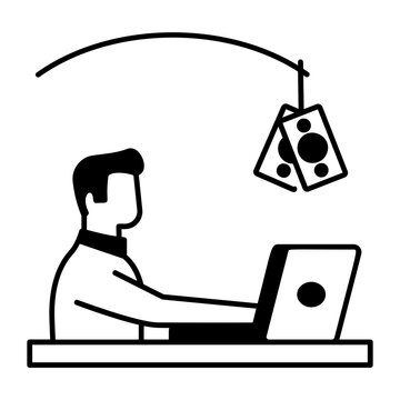 increased productivity or improved performance cash rewards vector design, self improvement workplace Symbol business motivation Sign, goal-directed behavior stock, Money trivialize the work concept