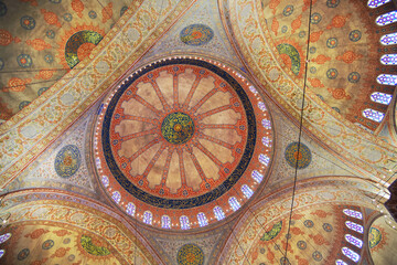 Istanbul. Blue mosque interiors. Turkey