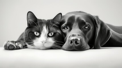 whiskers dog and cat black and white