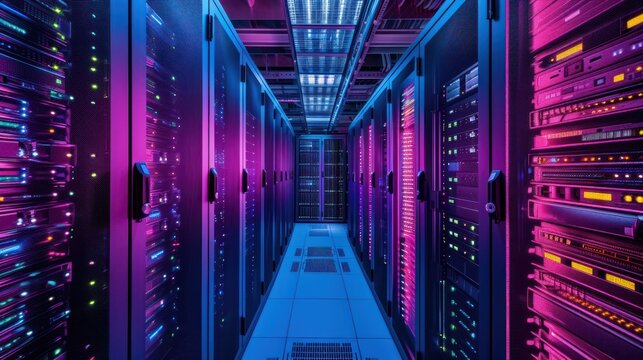 The server room panel, capturing the intricate and essential aspects of technology infrastructure.