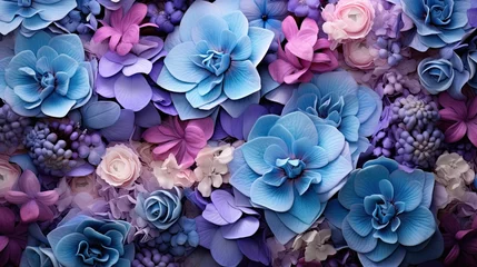 Gordijnen violet purple and blue flowers © PikePicture