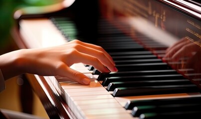 Close Up of Person Playing Piano