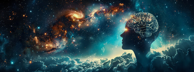 space, galaxy, universe, mind, dream, concept, abstract, human, brain