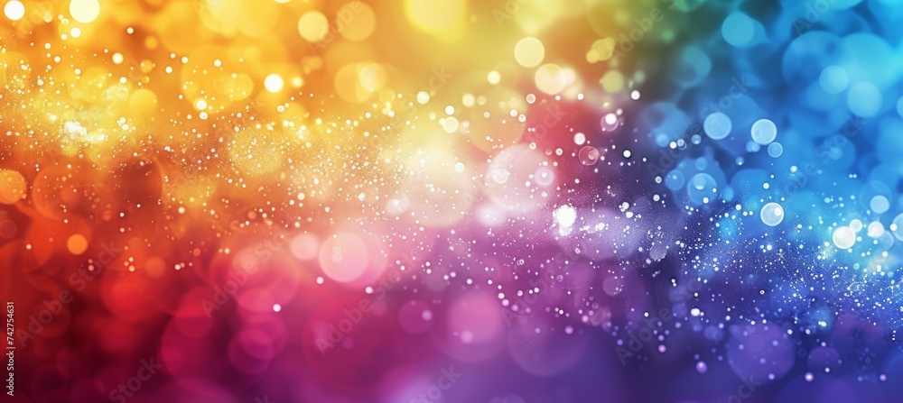 Poster bokeh colorful light sparkle and glitter. generative ai technology.