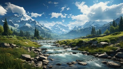 A breathtaking mountain range under a clear blue sky