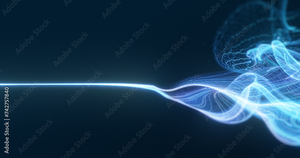 Poster abstract background featuring flowing lines with copy space for content. 3d render