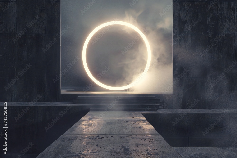 Wall mural abstract afterlife minimal background generative ai