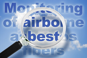 Air testing and monitoring airborne microscopic asbestos fibers concentration dispersed in air -...