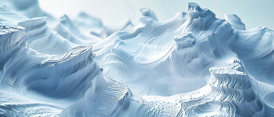 Winters Silence: Snow-Covered Landscape Under a Bright Blue Sky, Embracing Cold Beauty - Powered by Adobe