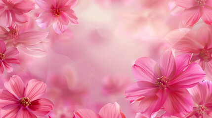 Close-up of pink flowers with soft bokeh background, ideal for love-themed designs.