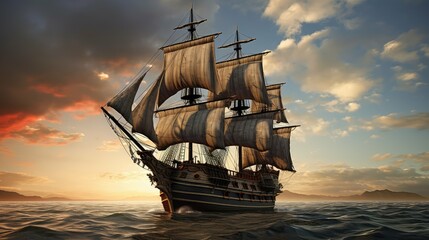 treasure schooner pirate ship