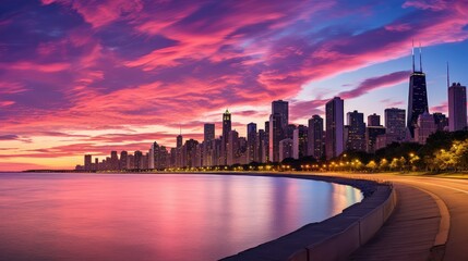 Obraz premium city chicago lake shore drive