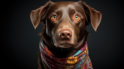 Fototapeta premium fashion dog wearing bandana