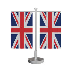 Table Stand with flags United Kingdom 3d illustration