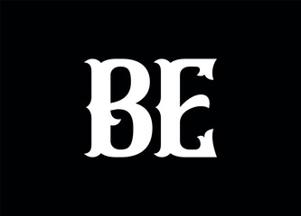 BE letter logo design and monogram logo design