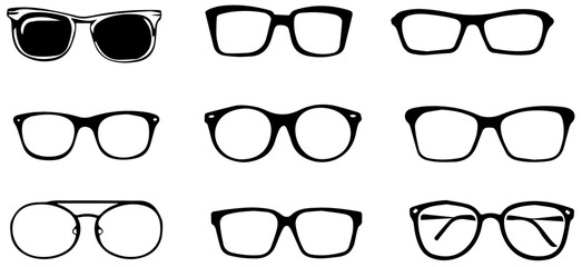 Glasses vector transparent background PNG clipart - obrazy, fototapety, plakaty