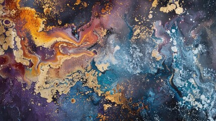 Vivid abstract color splash painting, modern art background using bold bright brushstrokes with a contrasting color palette