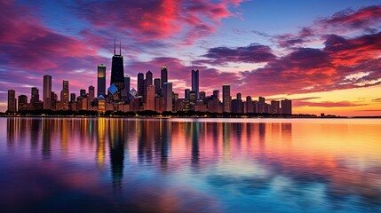 Fototapeta na wymiar city chicago lake front
