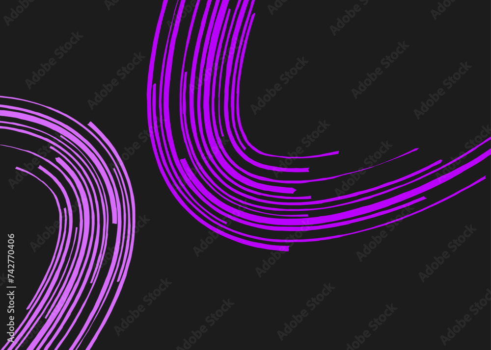 Poster minimalist background with curved brush lines pattern and with some copy space area