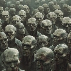 Bunch of evil creatures concept Generative Ai