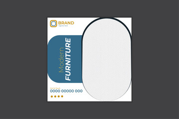 Modern furniture social media post design template.