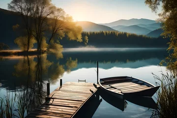 Türaufkleber morning on the lake © MB Khan