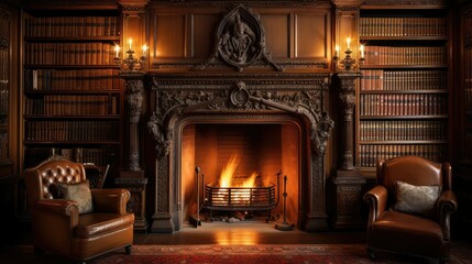 reading fireplace library