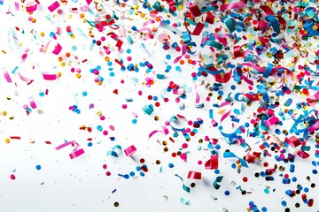 Confetti explosion isolated on white background Generative Ai