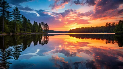Foto op Canvas reflection lake art © PikePicture