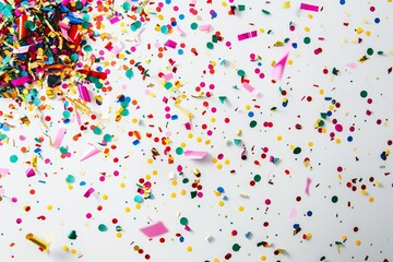 Confetti explosion isolated on white background Generative Ai