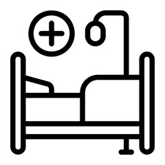hospital bed line icon