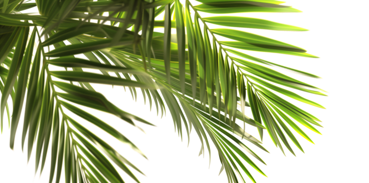 palm leaves png isolated on white background