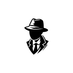 Detective Logo Vector black on white background