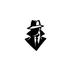 Detective Logo Vector black on white background