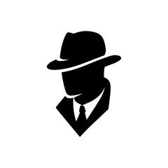 Detective Logo Vector black on white background