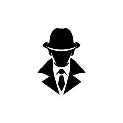 Detective Logo Vector black on white background