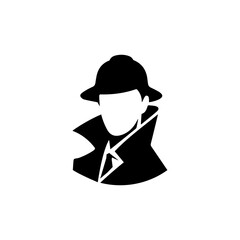 Detective Logo Vector black on white background