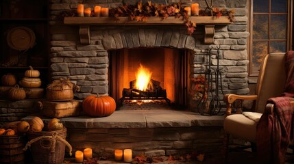 autumn cozy fall fireplace