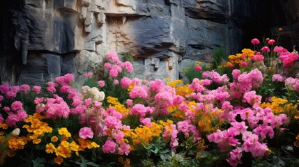 Fototapeta na wymiar petals cliff flowers