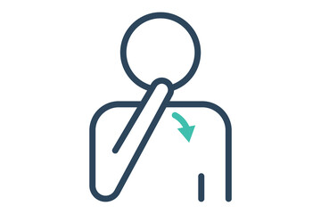 Thank you sign language. thank you icon in sign language with diverse hands, conveying appreciation. line icon style. element illustration