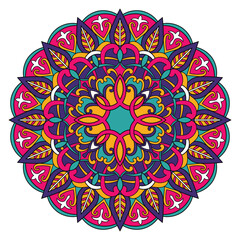 Flower round ornamental geometric doily pattern Mandala vector illustration