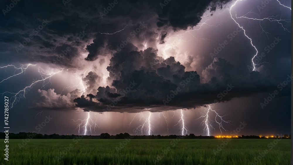 Poster lightning in the field