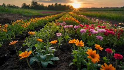 Behangcirkel field of flowers © Gohgah