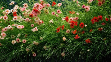 meadow grass with flowers