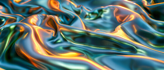 Psychedelic Fluid Waves: Iridescent Colors and Smooth Patterns in a Futuristic Abstract Design